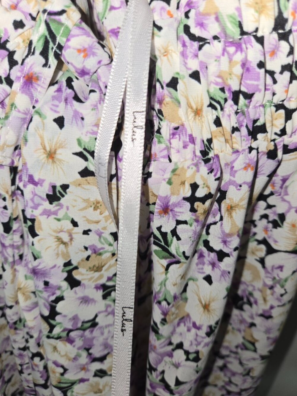 Lulu's NWT Lavender Floral Open Back Maxi Dress Size L Wedding Guest - Picture 4 of 6